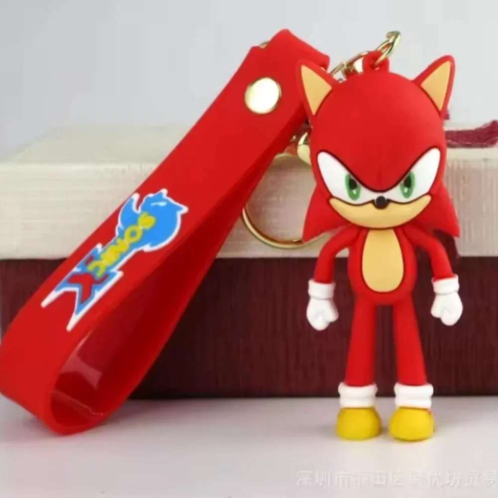 Sonic the Hedgehog Blue Figure Keychain Strap Backpack Bag Charm - Red